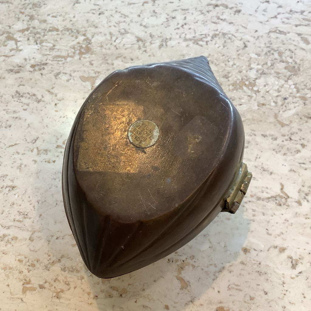 Vintage Brass Shell Jewelry Holder
