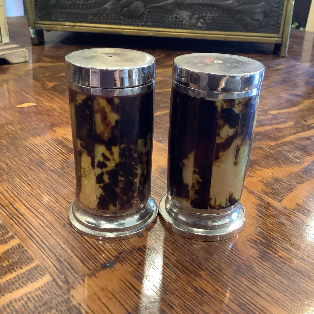 Wentworth Ralph Lauren tortoise shell salt and pepper with silver detail