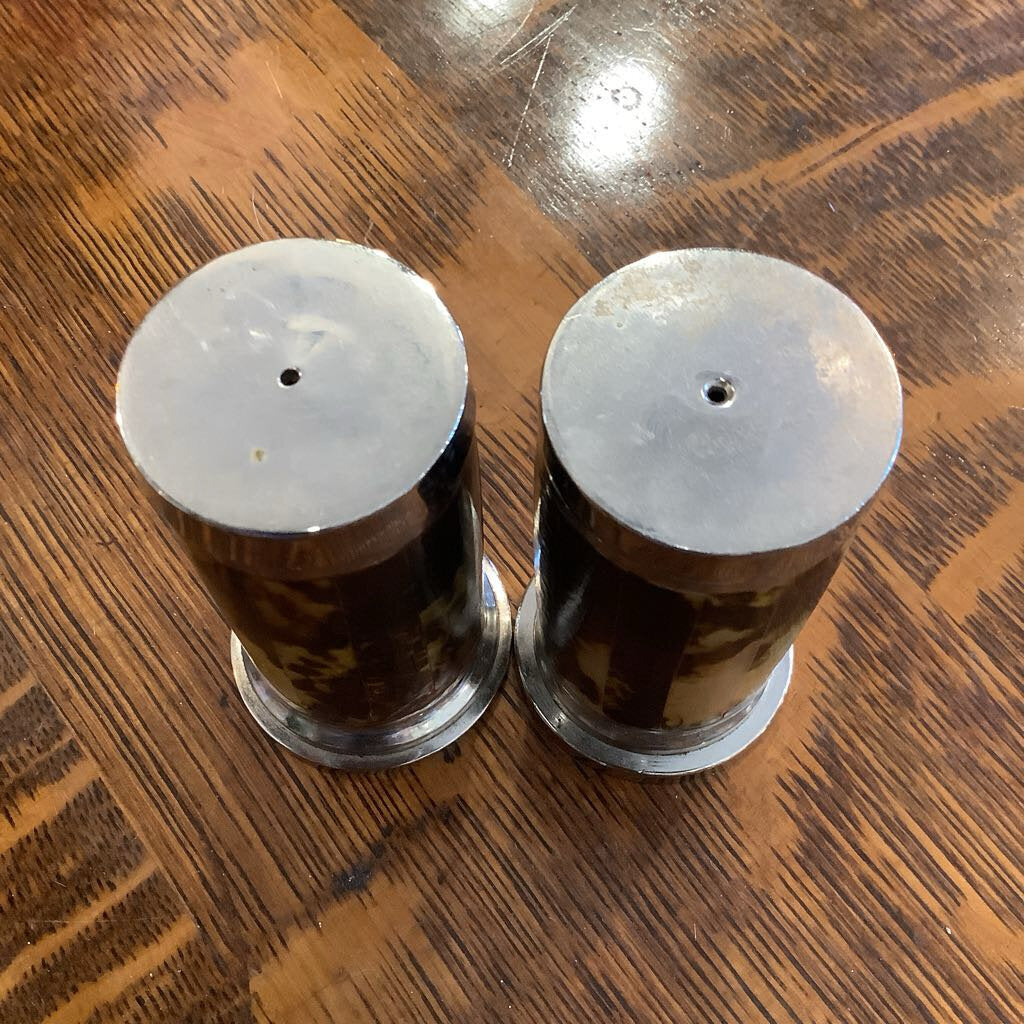 Wentworth Ralph Lauren tortoise shell salt and pepper with silver detail