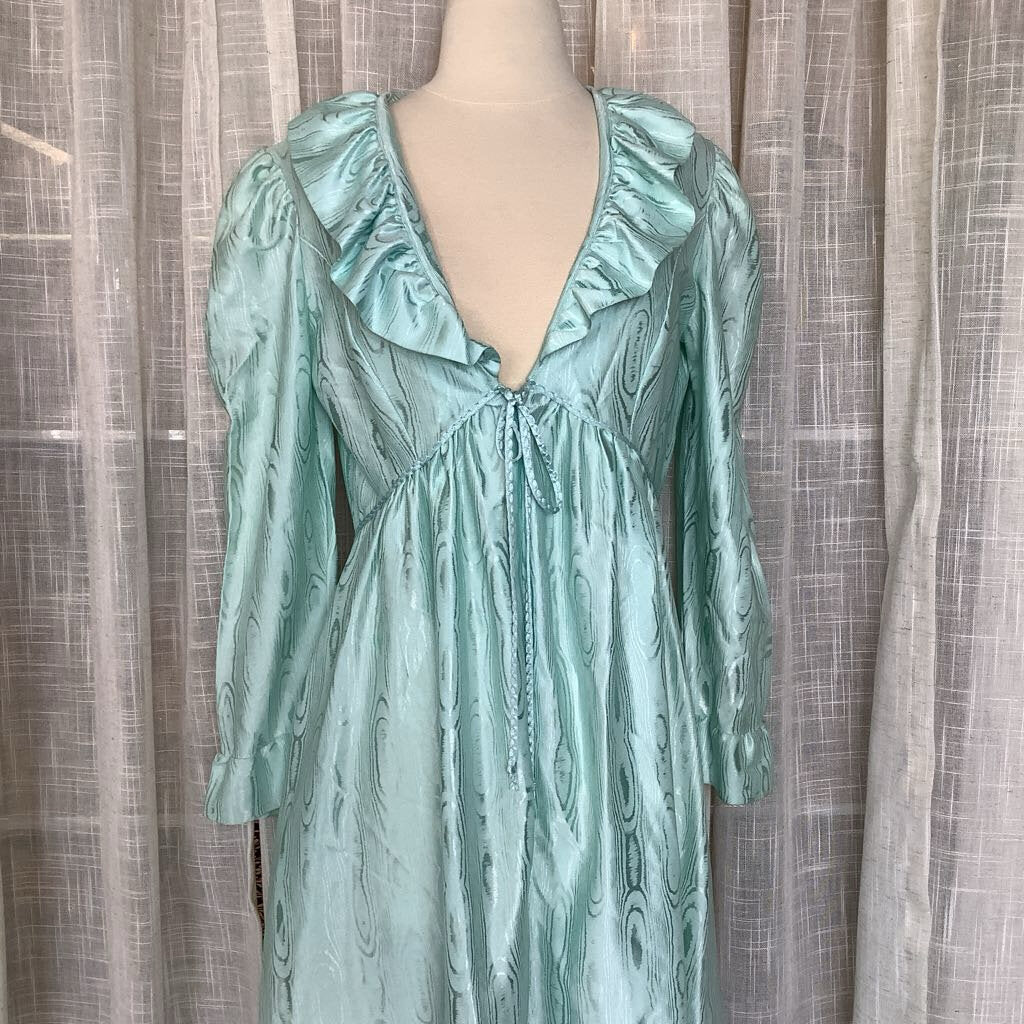 1970s Mint Green Robe Dress
