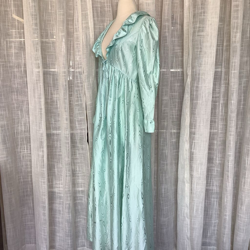 1970s Mint Green Robe Dress