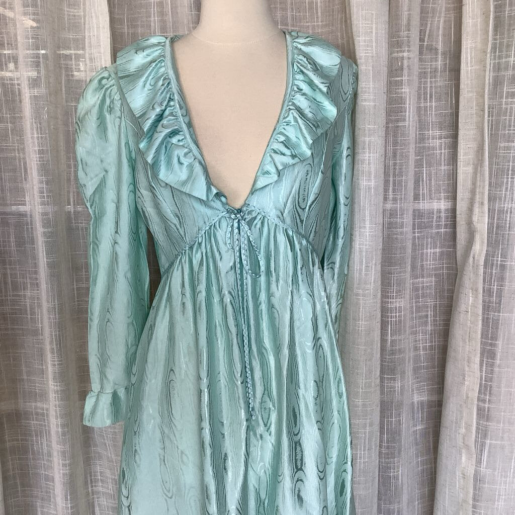 1970s Mint Green Robe Dress