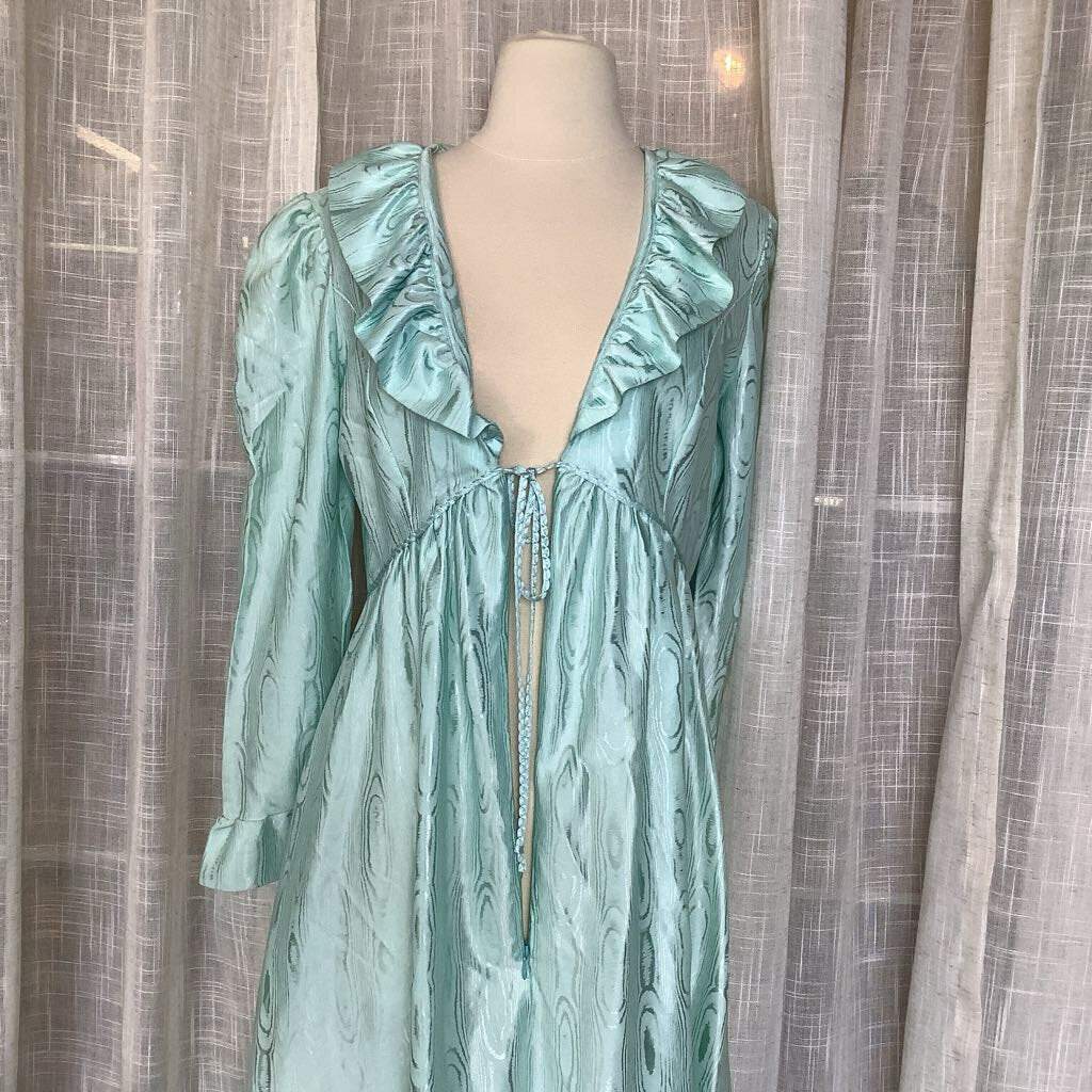 1970s Mint Green Robe Dress