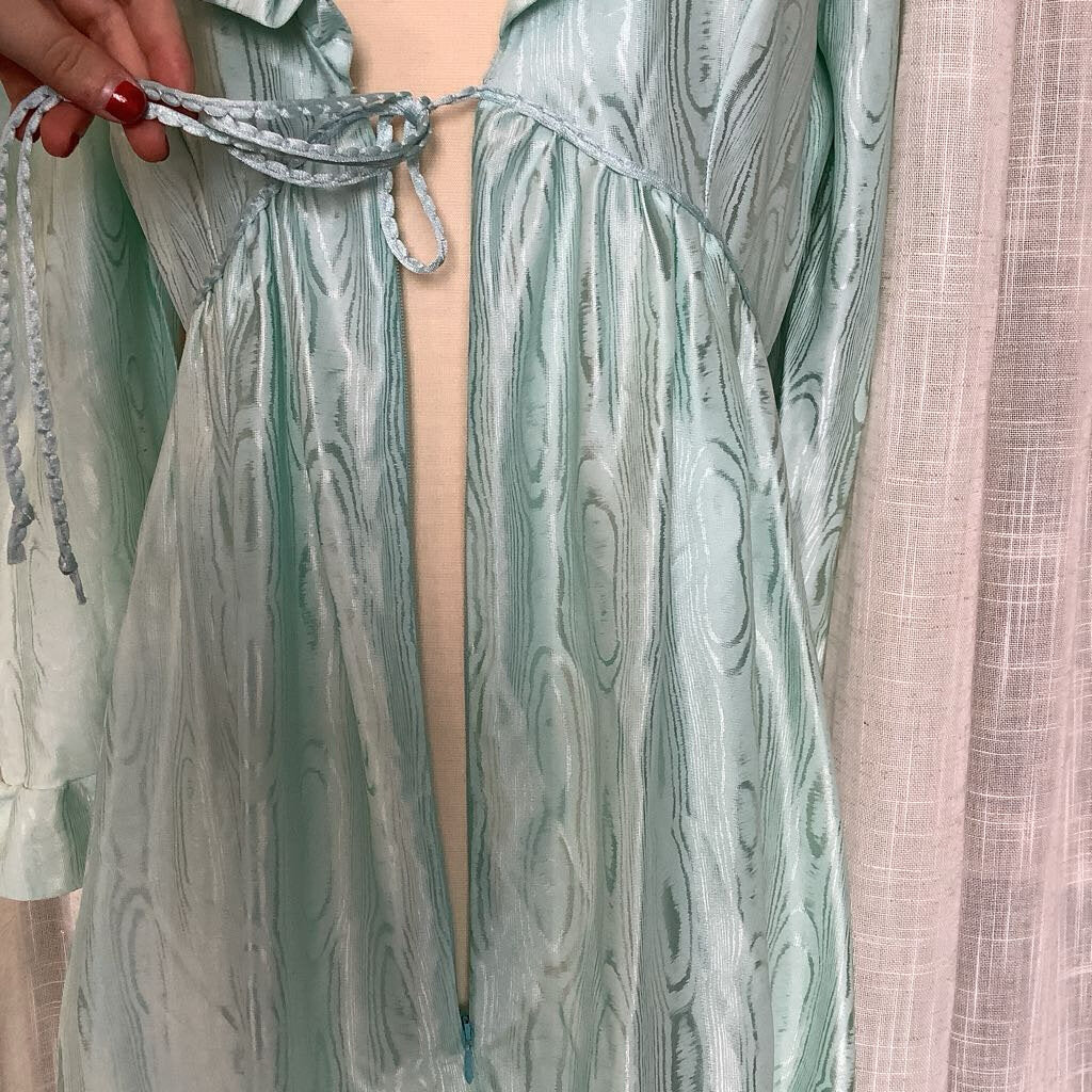 1970s Mint Green Robe Dress