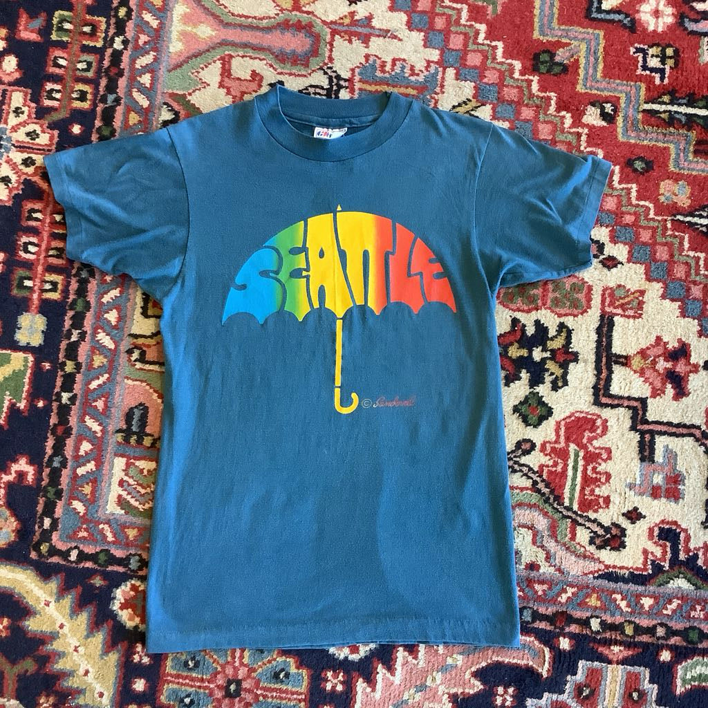 1970s Seattle Umbrella by Rudolph Sandoval T-Shirt