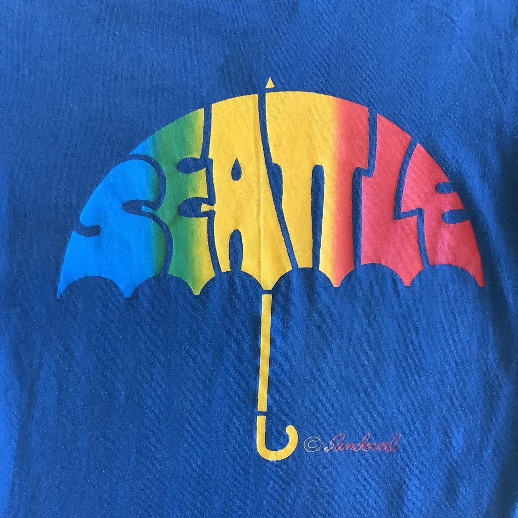 1970s Seattle Umbrella by Rudolph Sandoval T-Shirt