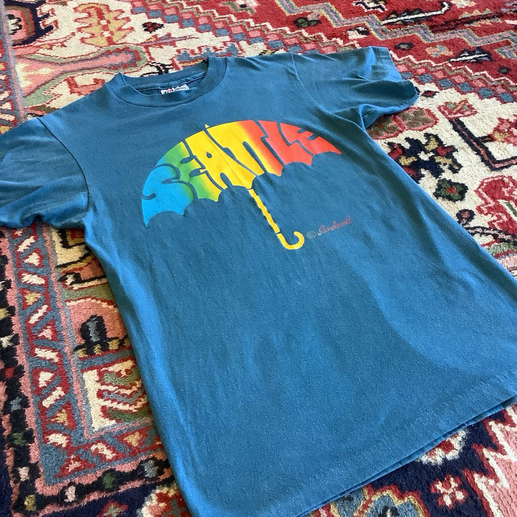 1970s Seattle Umbrella by Rudolph Sandoval T-Shirt