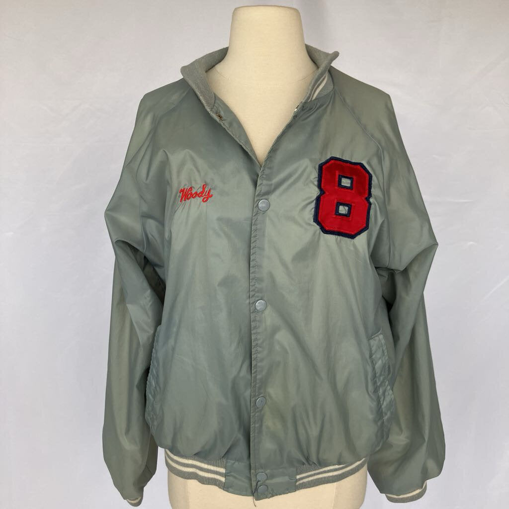 Vintage Woody Gray Nylon Baseball Jacket