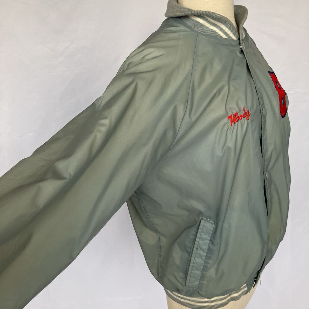 Vintage Woody Gray Nylon Baseball Jacket