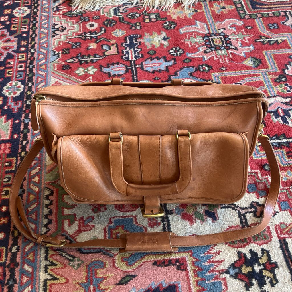 Vintage Coach 5283 Messenger Brown Leather Briefcase Brass Trim USA Made