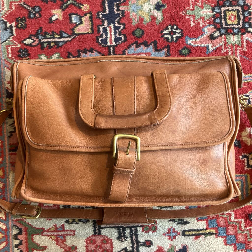 Vintage Coach 5283 Messenger Brown Leather Briefcase Brass Trim USA Made