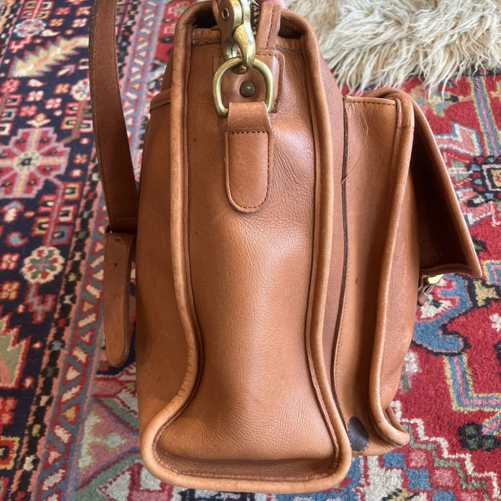 Vintage Coach 5283 Messenger Brown Leather Briefcase Brass Trim USA Made