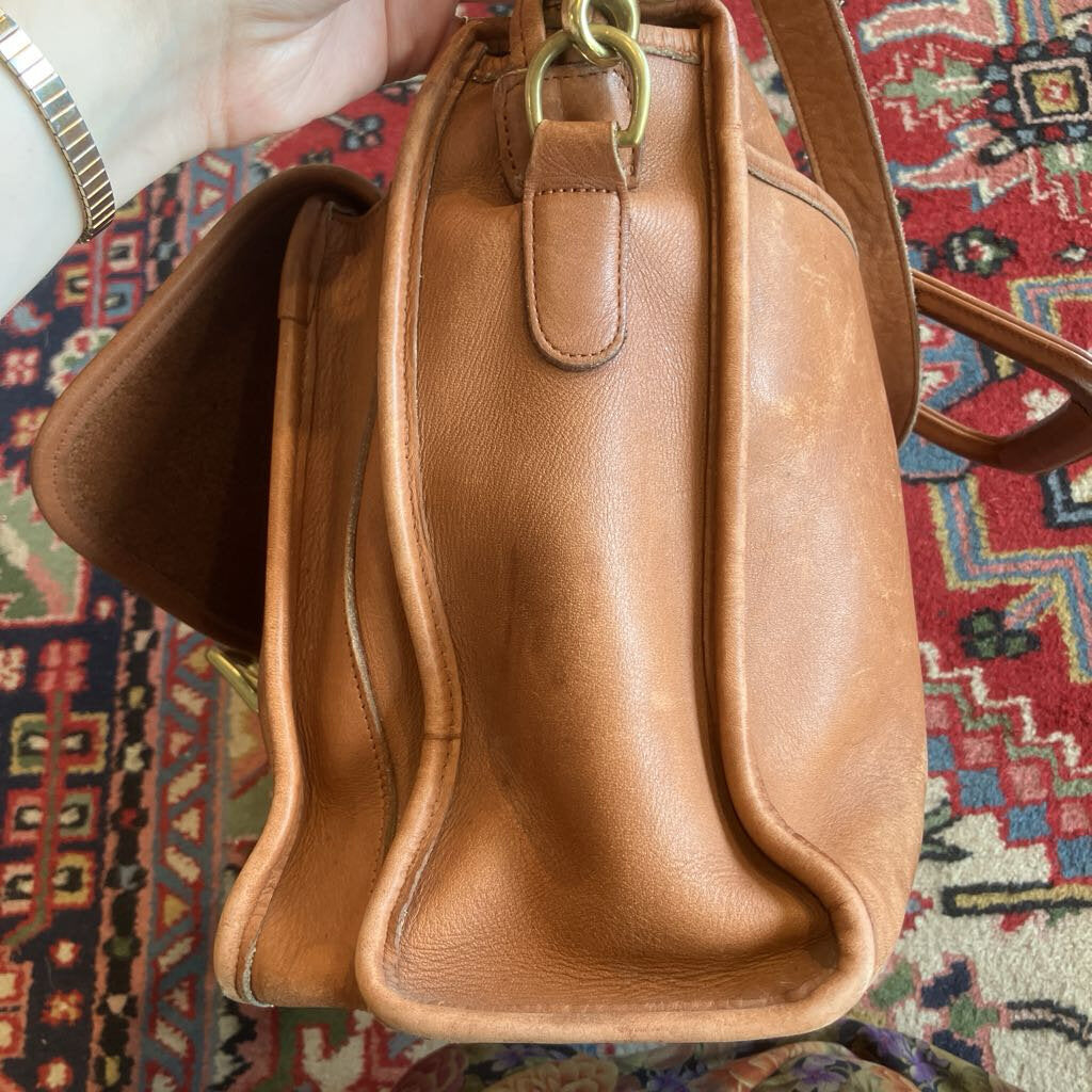 Vintage Coach 5283 Messenger Brown Leather Briefcase Brass Trim USA Made