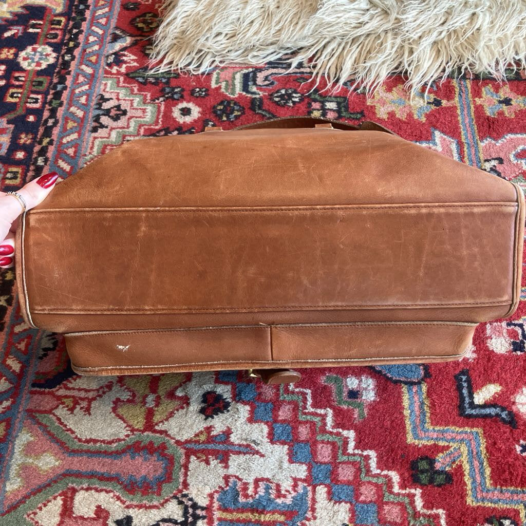 Vintage Coach 5283 Messenger Brown Leather Briefcase Brass Trim USA Made