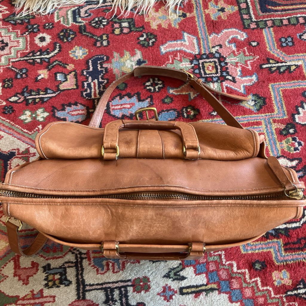 Vintage Coach 5283 Messenger Brown Leather Briefcase Brass Trim USA Made
