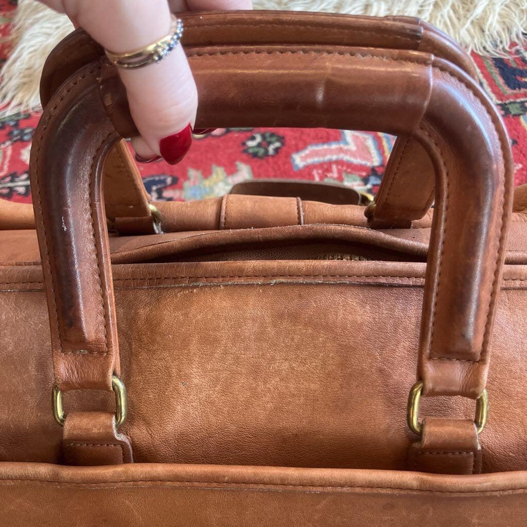 Vintage Coach 5283 Messenger Brown Leather Briefcase Brass Trim USA Made