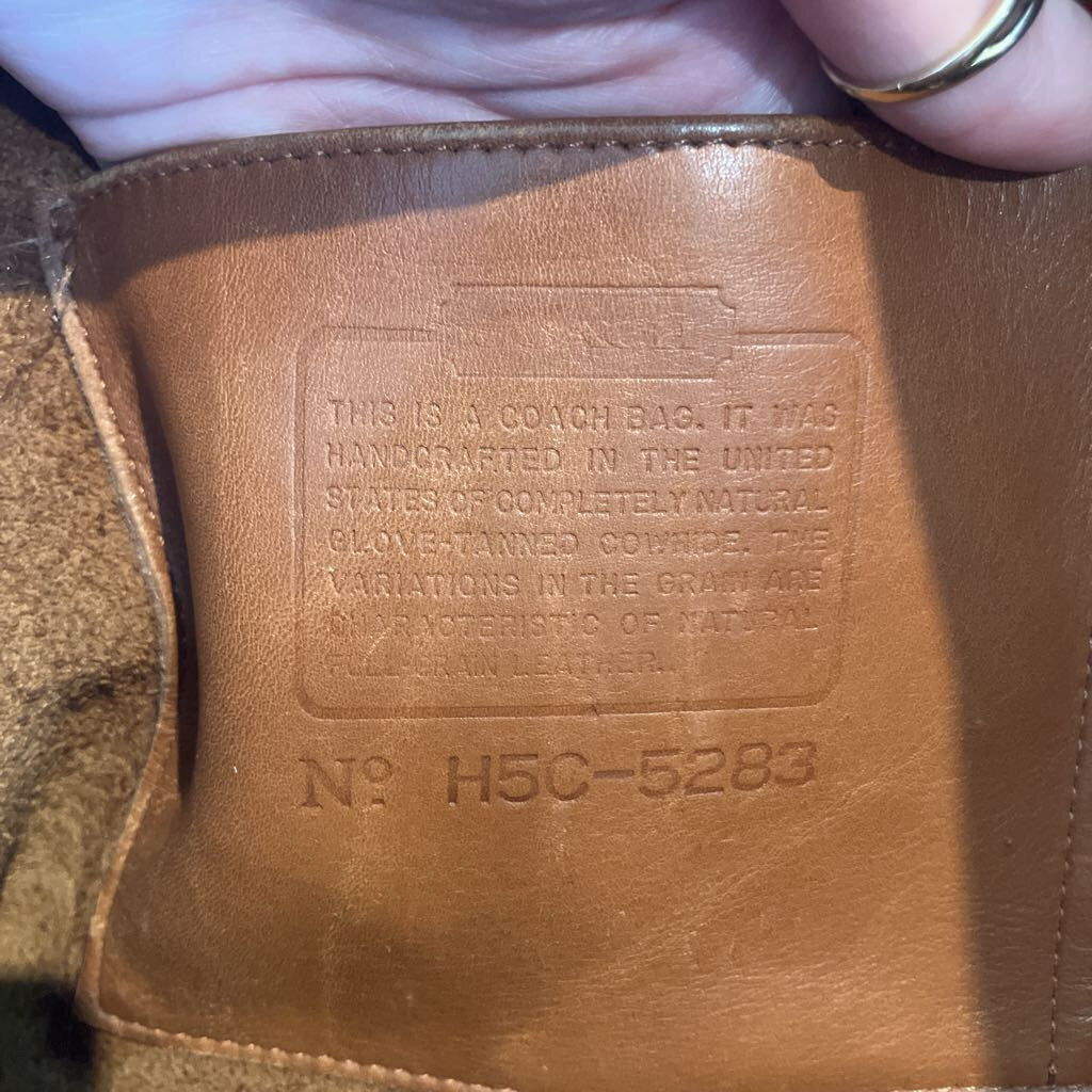 Vintage Coach 5283 Messenger Brown Leather Briefcase Brass Trim USA Made