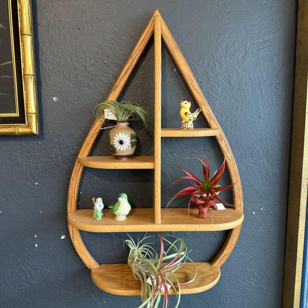 Mid Century Bentwood Teardrop Hanging Shelf