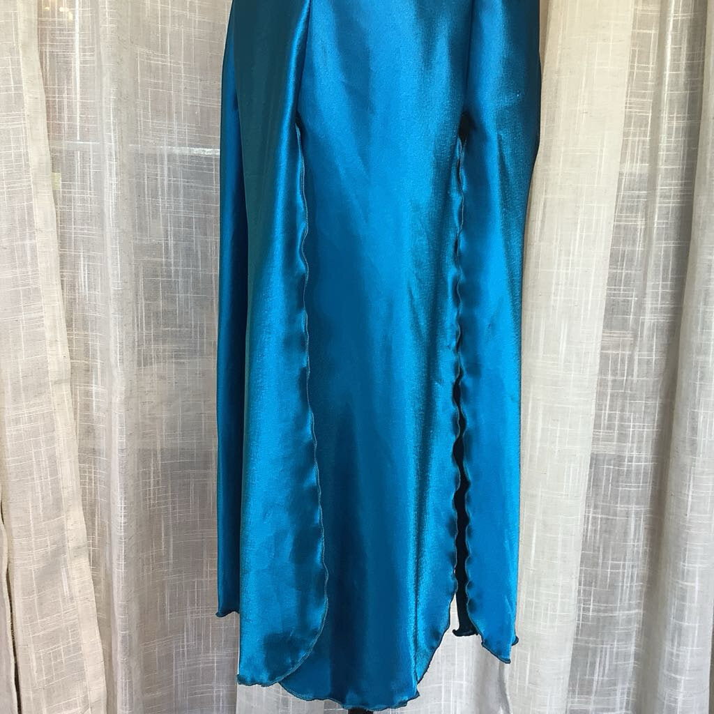 Vintage Blue Slip Dress w/ Split Hem