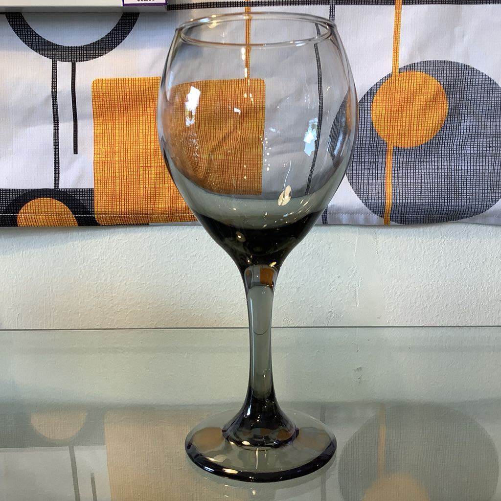 80's Set of 8 Libbey Smoky Wine Glasses