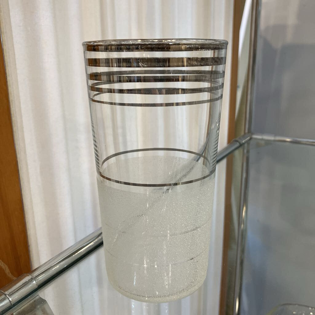 1950s West Virginia Glass Co. Silver and Frosted Glassware Set
