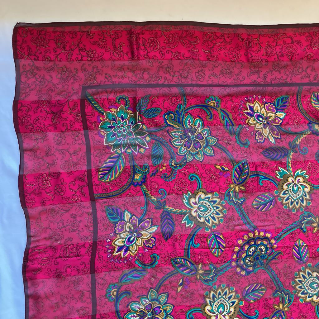 Authentic Vintage YSL YVES SAINT LAURENT Silk Logo Shawl