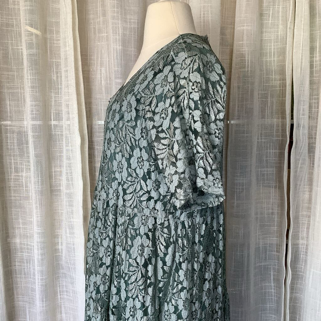 1990s Sage Green Lace Dress