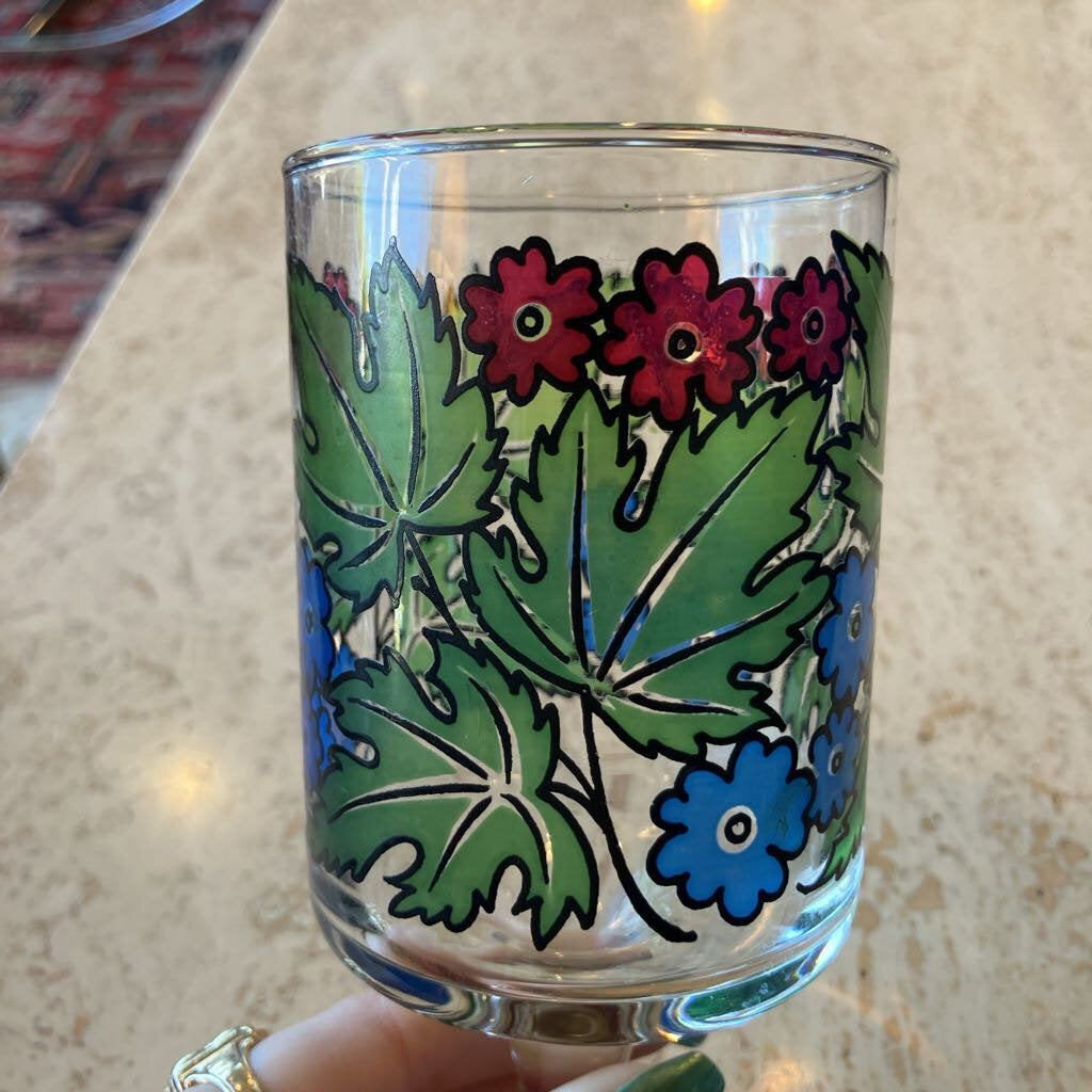 1970's Tiffany Foliage by Libbey, Stemmed Glass Set of 6