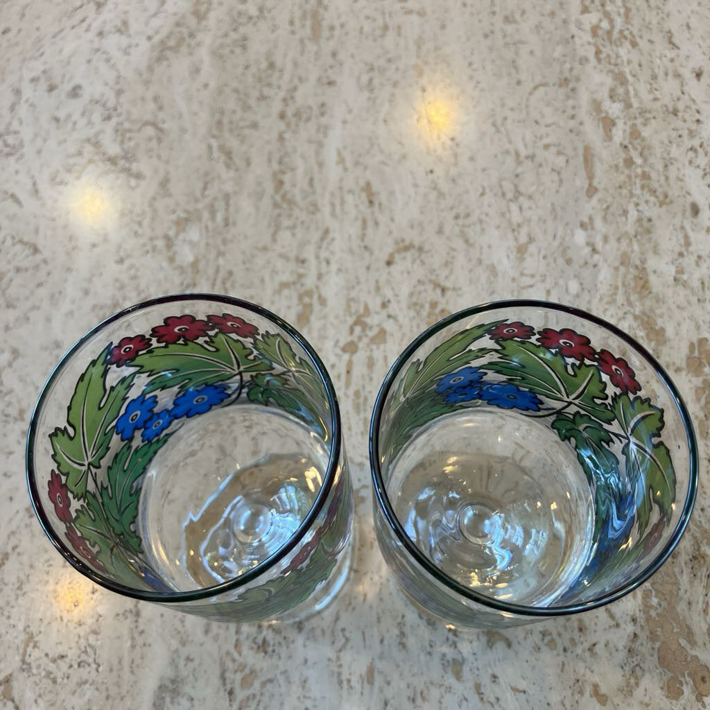 1970's Tiffany Foliage by Libbey, Stemmed Glass Set of 6