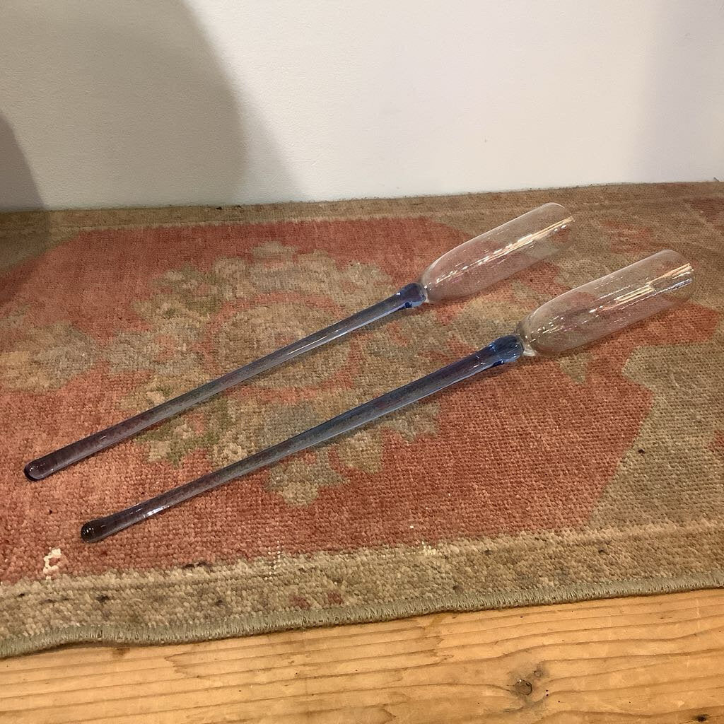 Vtg Handblown Champagne Flutes Set of 8 w/ Vase