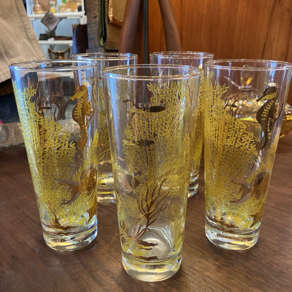 Mid-Century Bartlett Under the Sea Collins Glasses