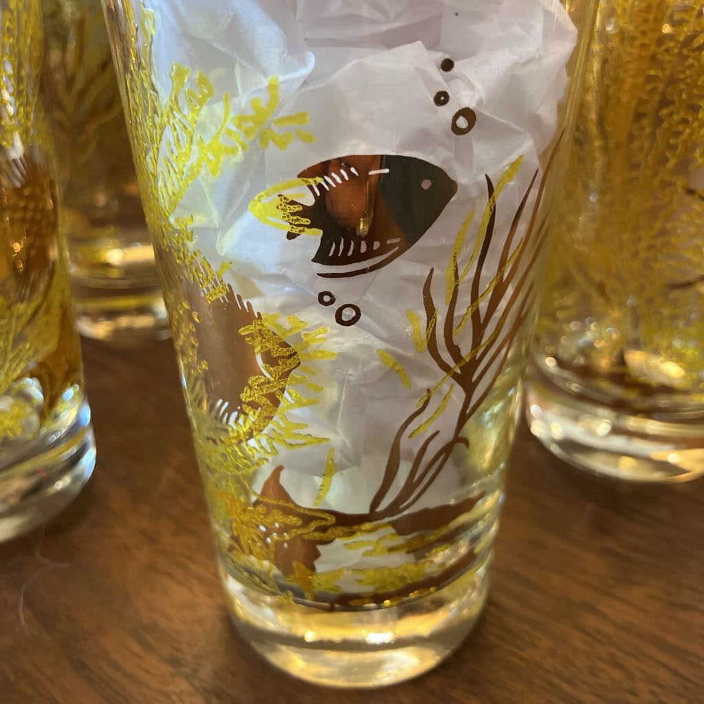 Mid-Century Bartlett Under the Sea Collins Glasses