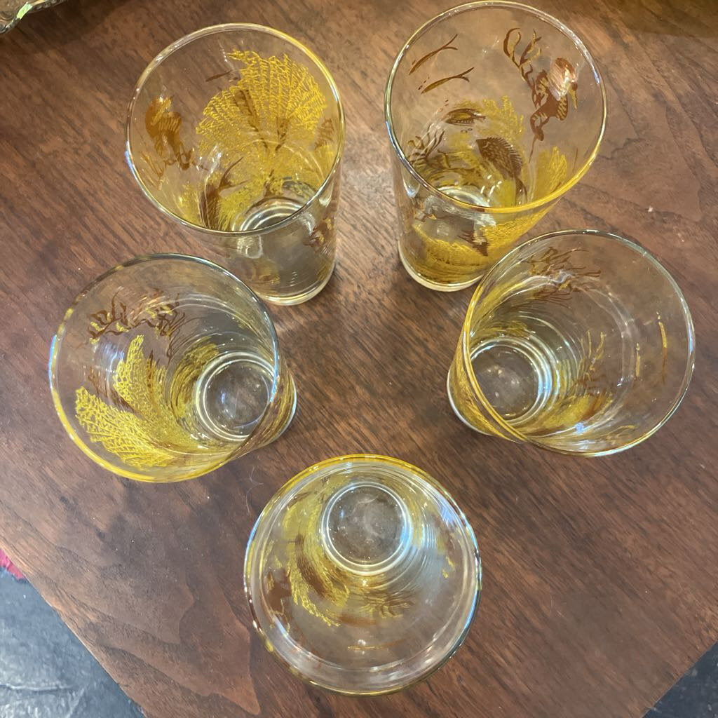 Mid-Century Bartlett Under the Sea Collins Glasses