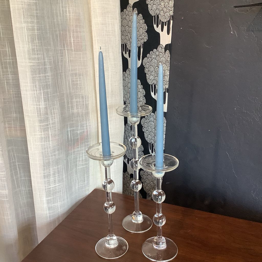 Rosenthal Studio Line Tall Glass Candle Holders, Set of 3