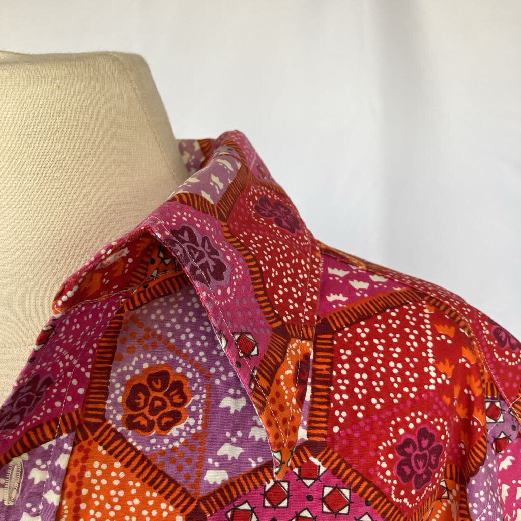1970s Pink and Orange Button Up by Countess Mara for Jordan Marsh