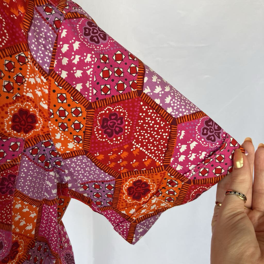 1970s Pink and Orange Button Up by Countess Mara for Jordan Marsh
