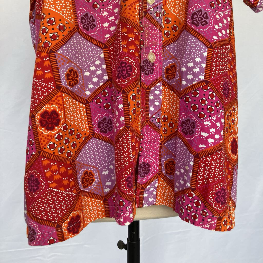 1970s Pink and Orange Button Up by Countess Mara for Jordan Marsh