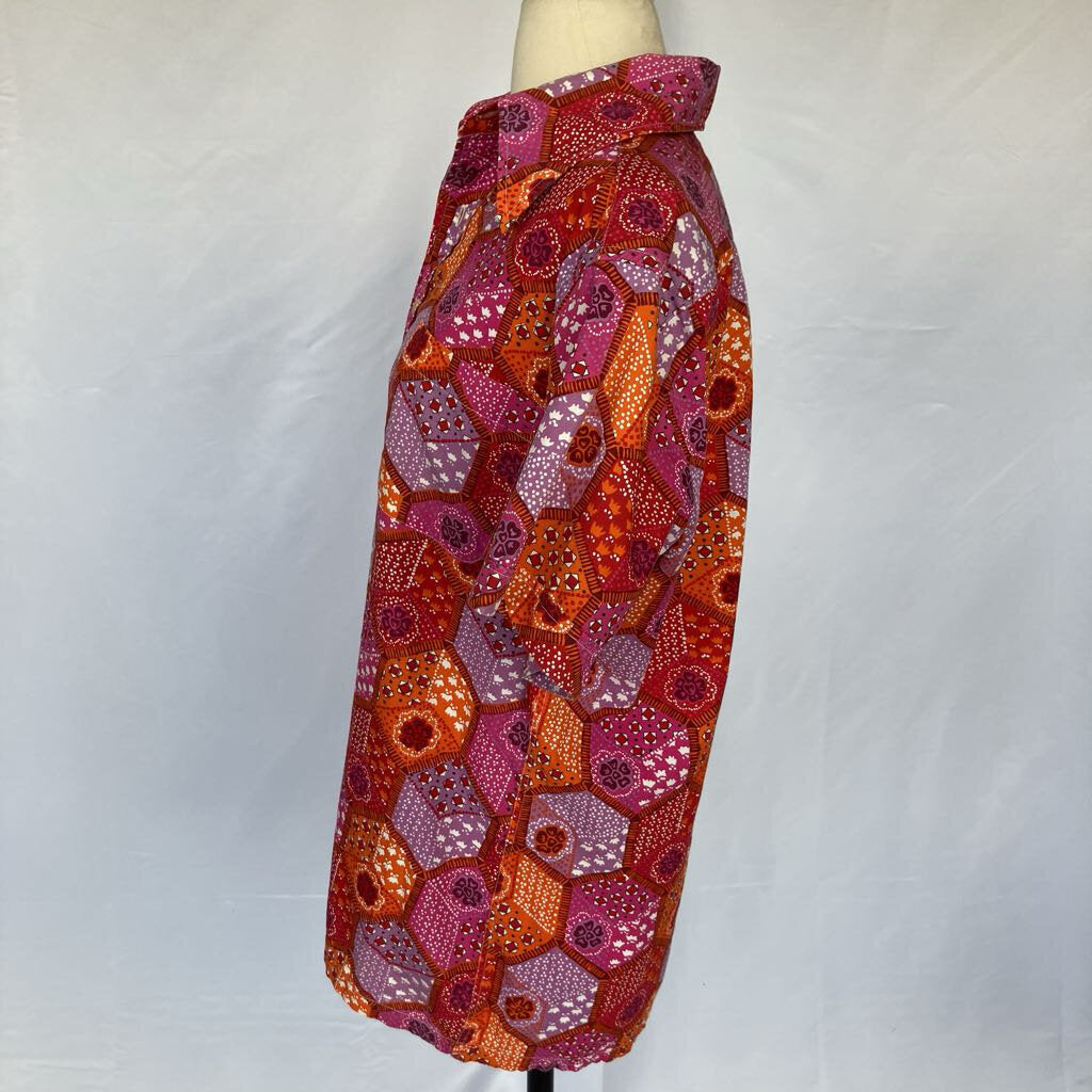 1970s Pink and Orange Button Up by Countess Mara for Jordan Marsh