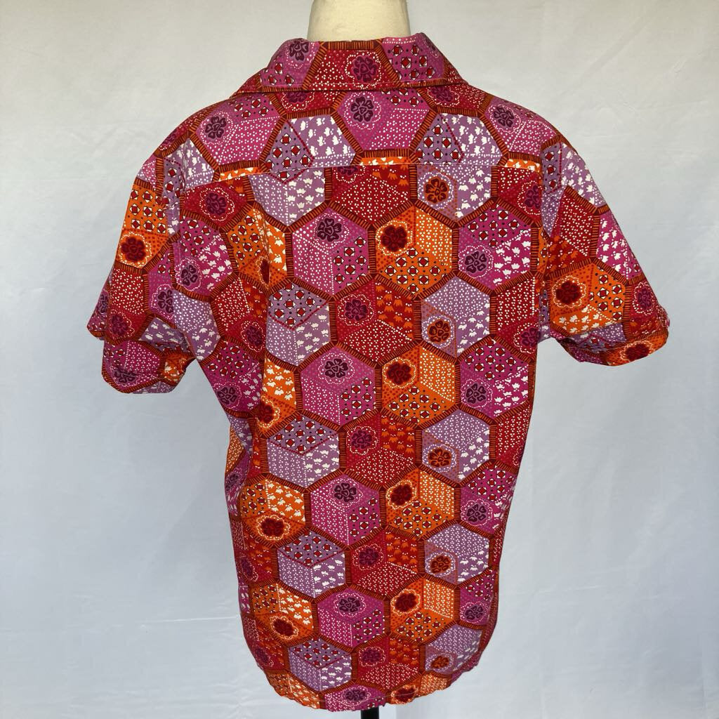 1970s Pink and Orange Button Up by Countess Mara for Jordan Marsh