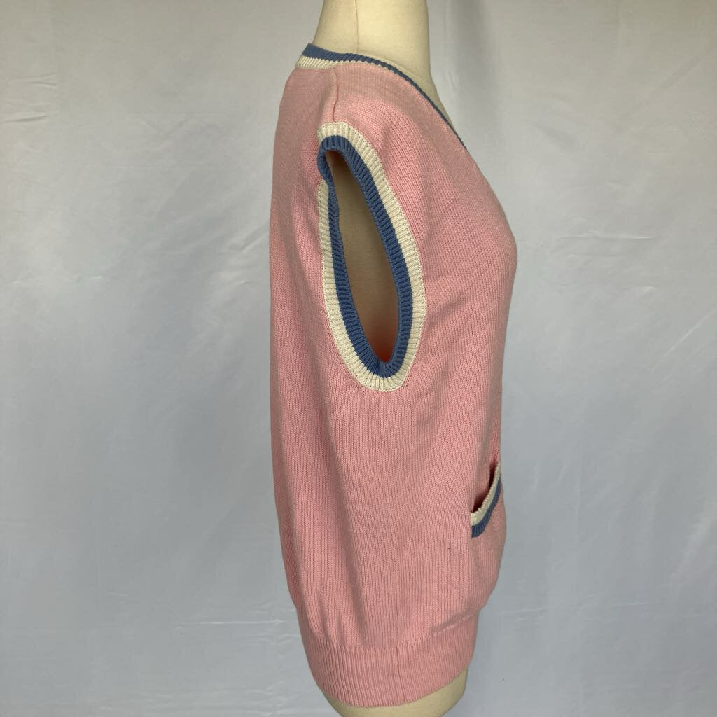 1980s Pink Knit Vest w/ Pockets