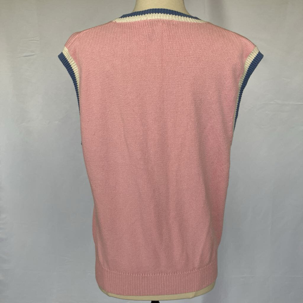 1980s Pink Knit Vest w/ Pockets