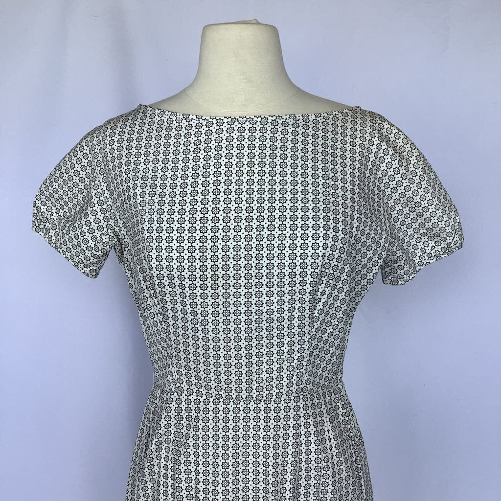 1960s White & Black Lanz Midi