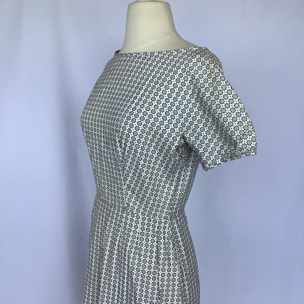1960s White & Black Lanz Midi