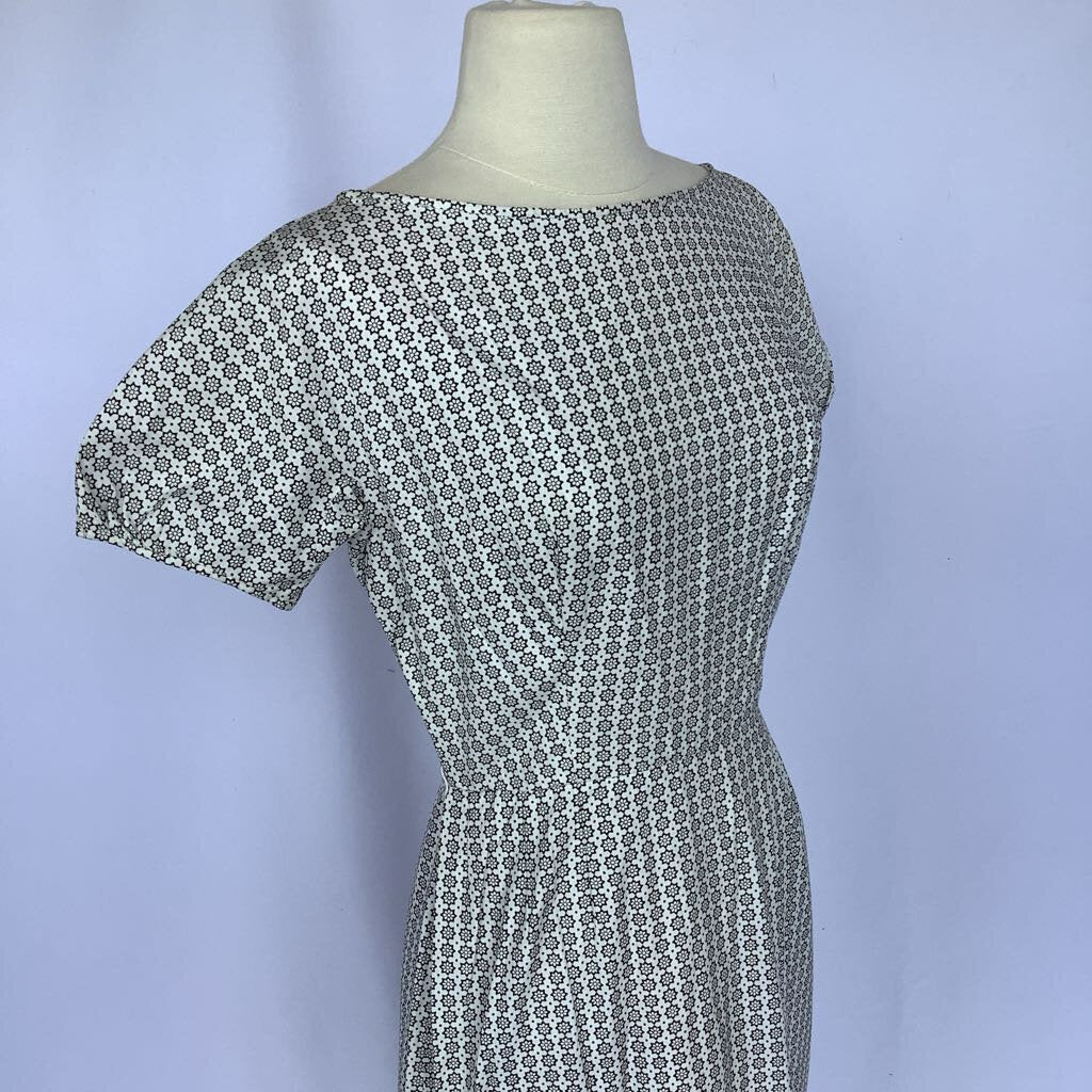 1960s White & Black Lanz Midi