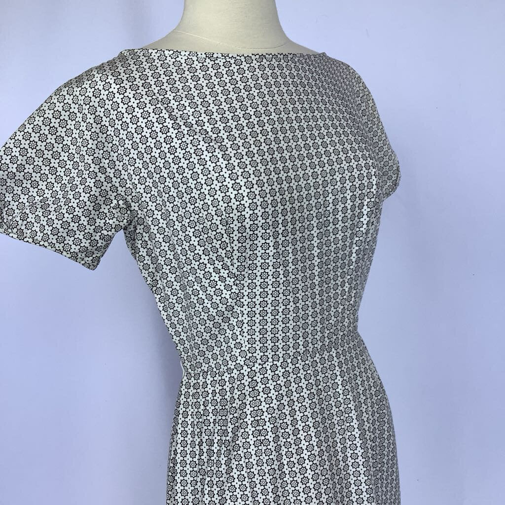 1960s White & Black Lanz Midi