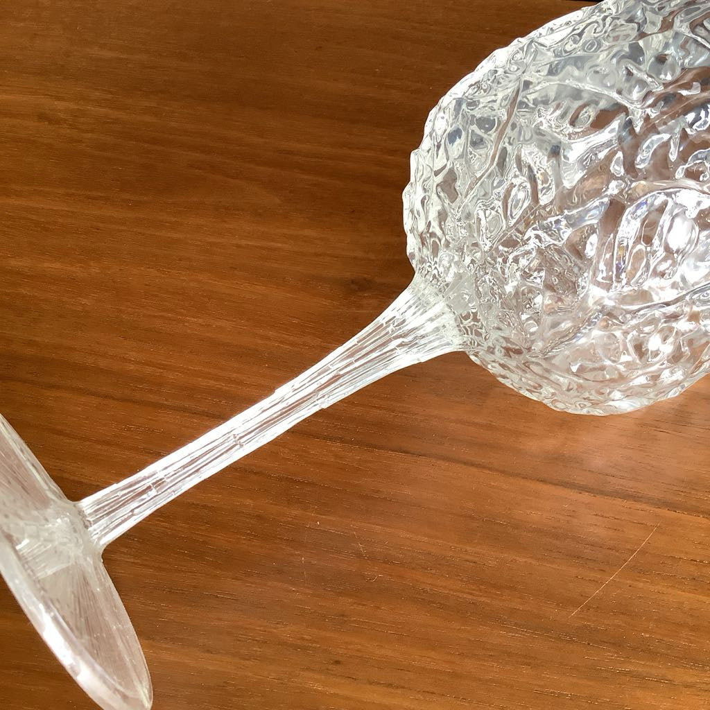 Vintage Norse Ware Acrylic Wine Goblets Crystal Ice Pattern
