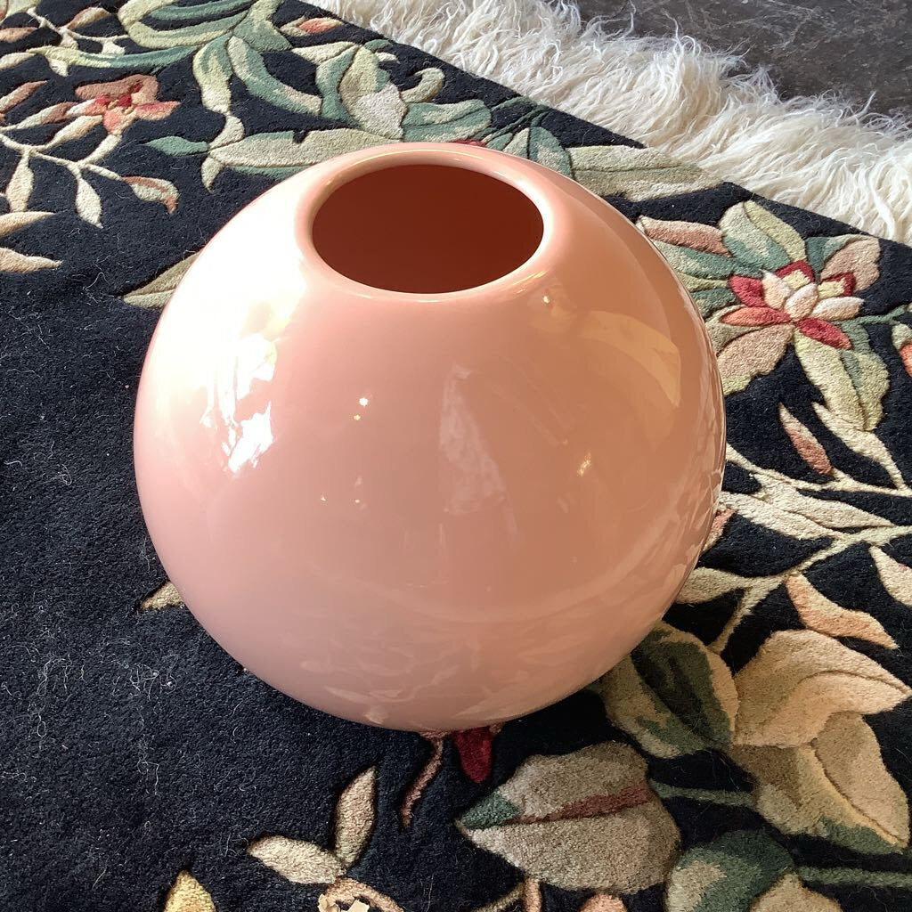 1986 Haeger Pottery American Made Peach Round Ball Vase
