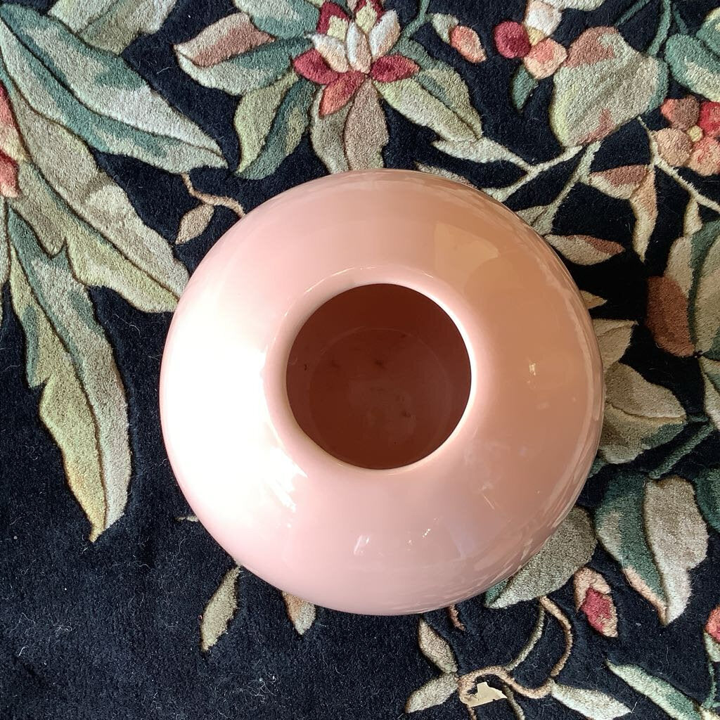 1986 Haeger Pottery American Made Peach Round Ball Vase