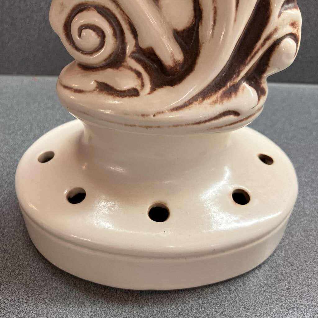 1940's Deer Flower Frog & Console by Red Wing Pottery