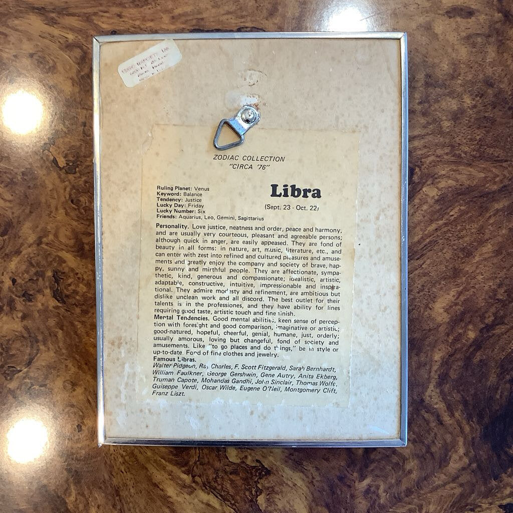 Vintage Libra Plaque